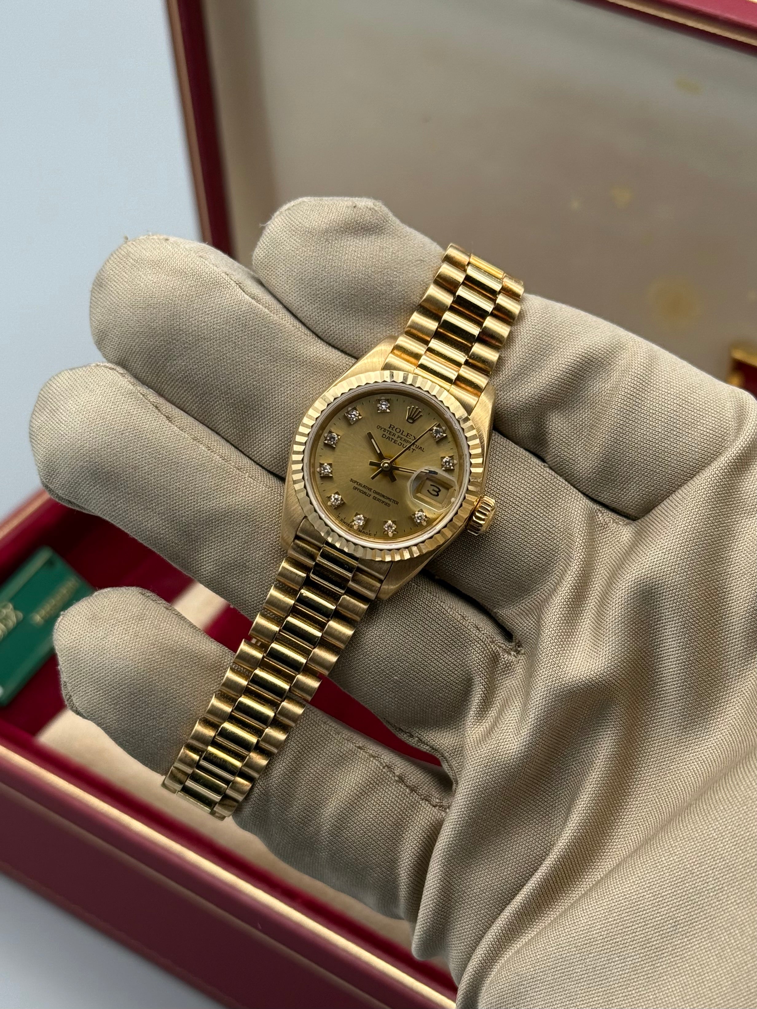 Lady-DateJust 26mm, Champagne Diamond Dial, 69178