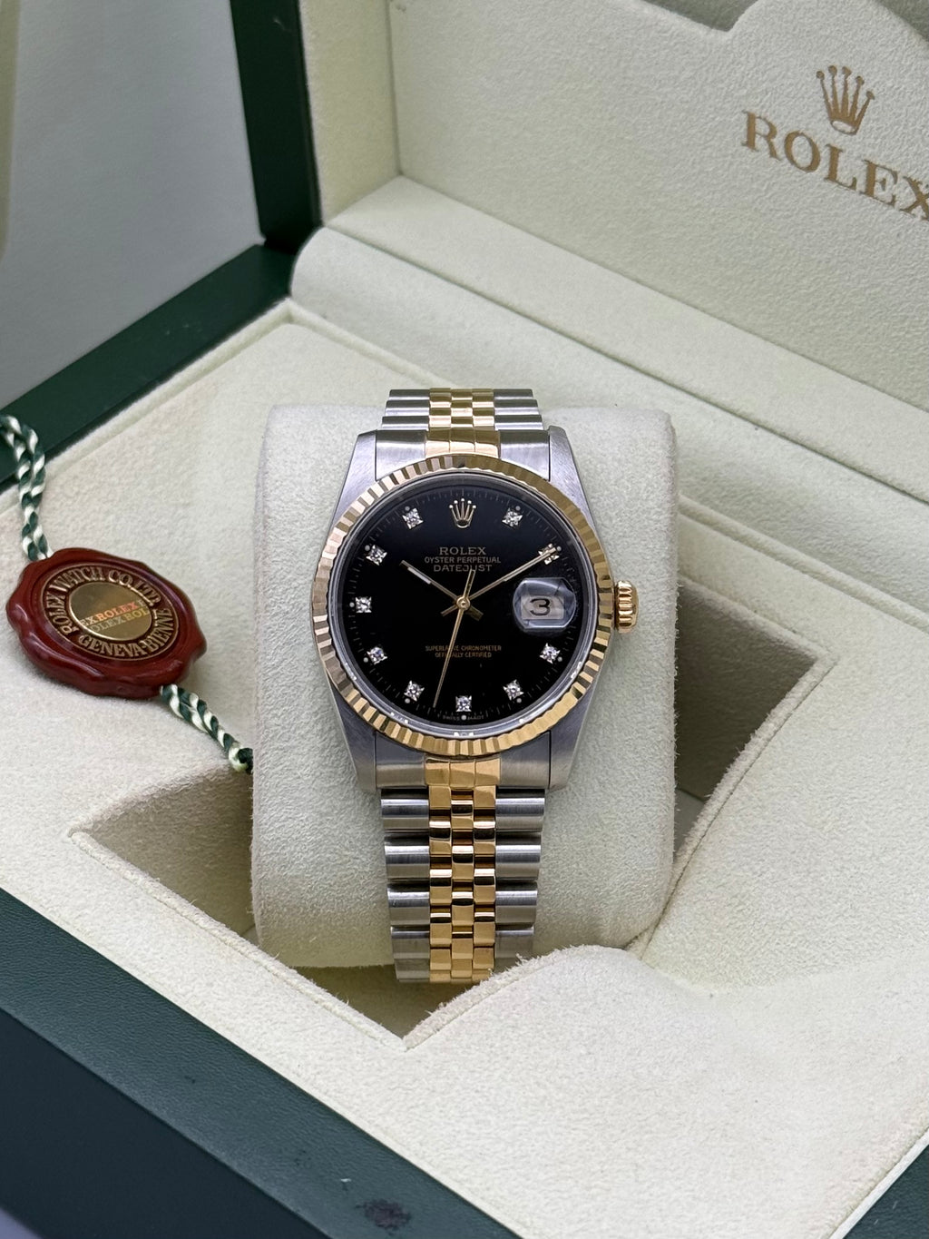 DateJust 36mm, Black Diamond Dial, 16233