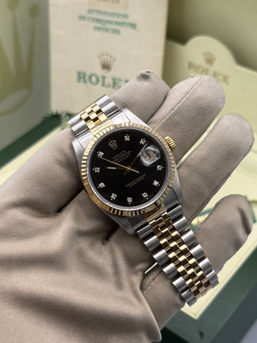 DateJust 36mm, Black Diamond Dial, 16233
