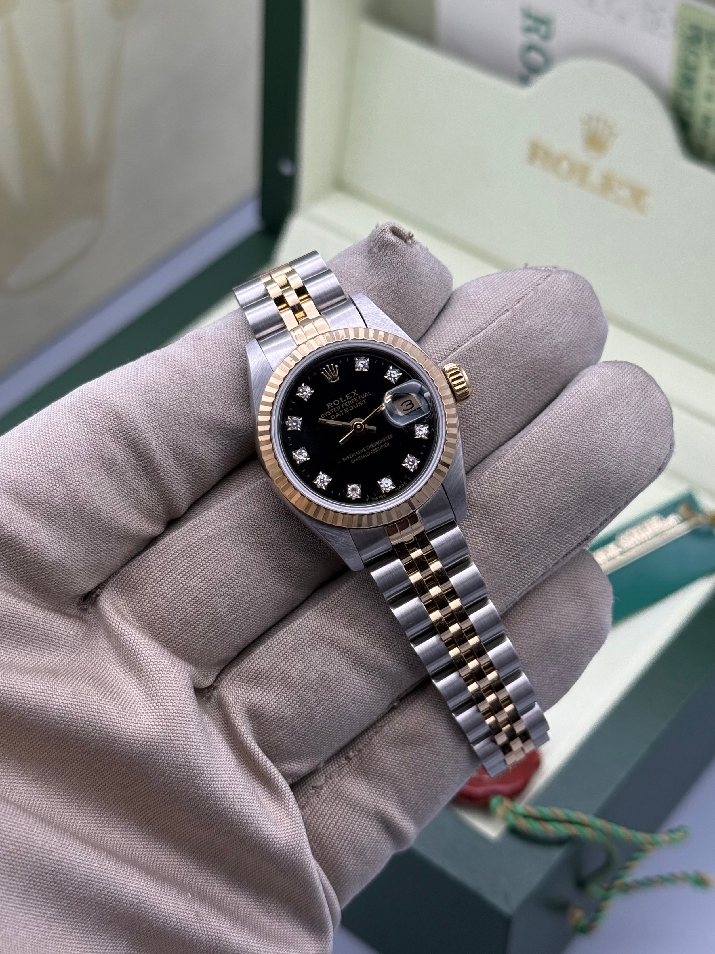 Lady-DateJust 26mm, Black Diamond Dial, 69173