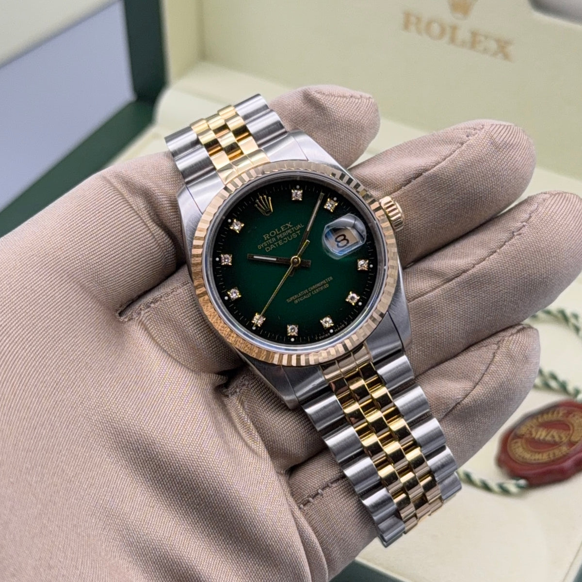 Datejust 36 | Green Vignette Diamond