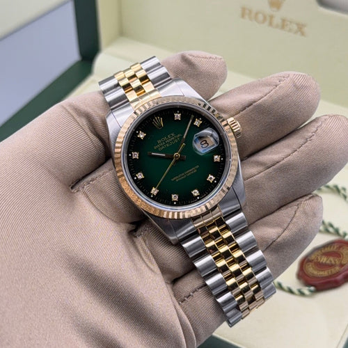 Datejust 36 | Green Vignette Diamond - Gla Jeweller