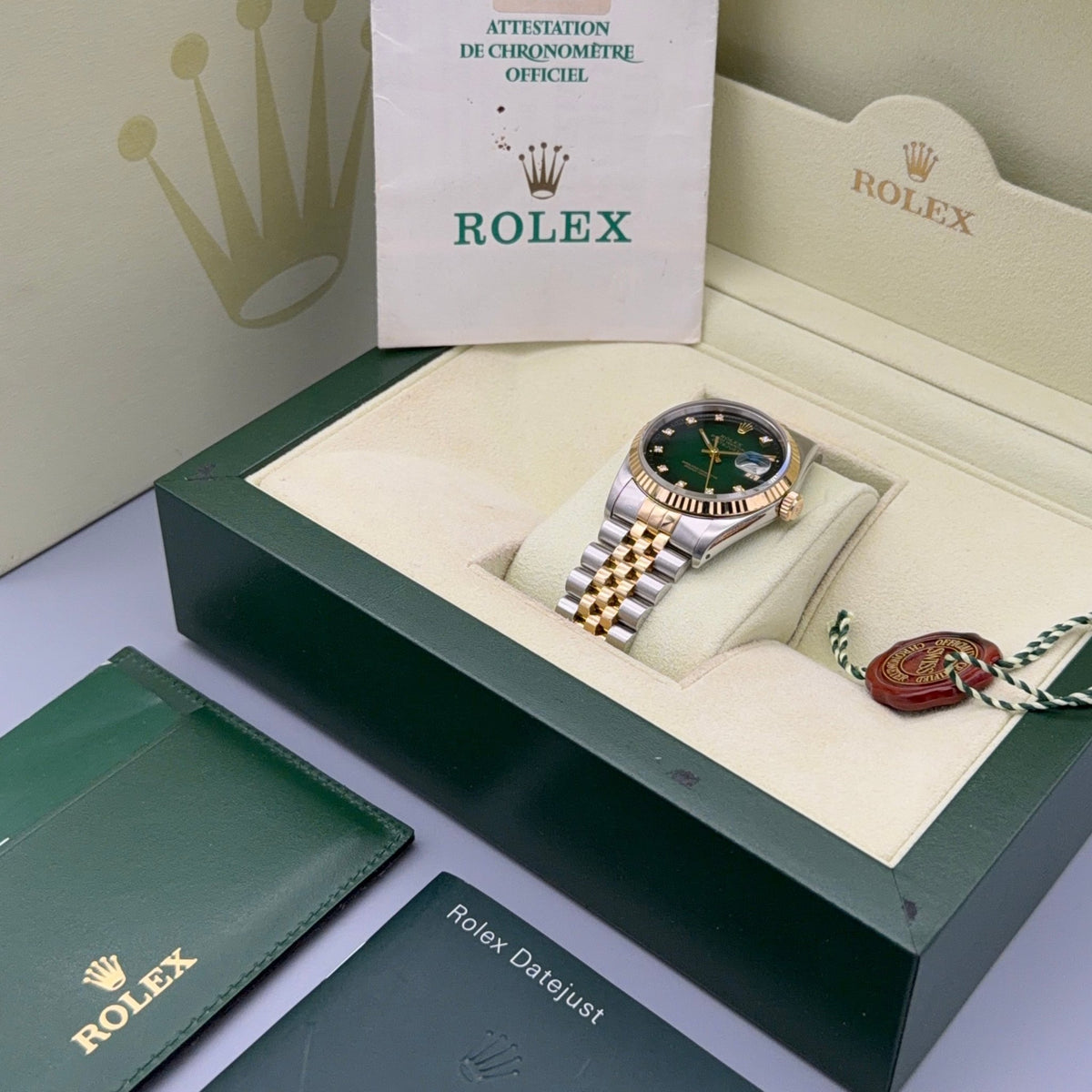 Datejust 36 | Green Vignette Diamond - Gla Jeweller