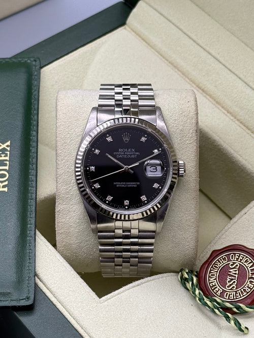 DateJust 36mm | Black Diamond Dial - Gla Jeweller