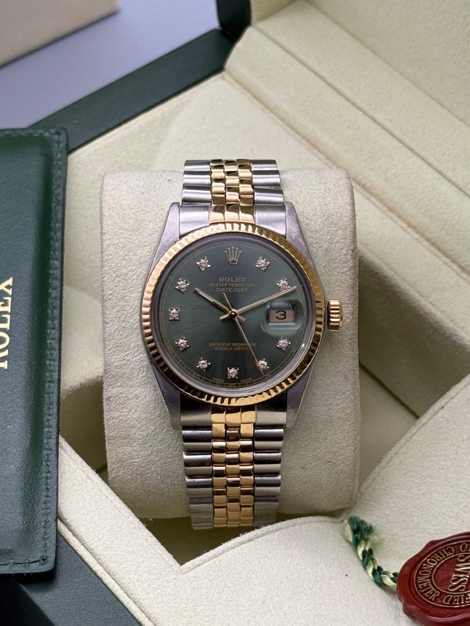 DateJust 36mm | Olive Diamond Dial - Gla Jeweller