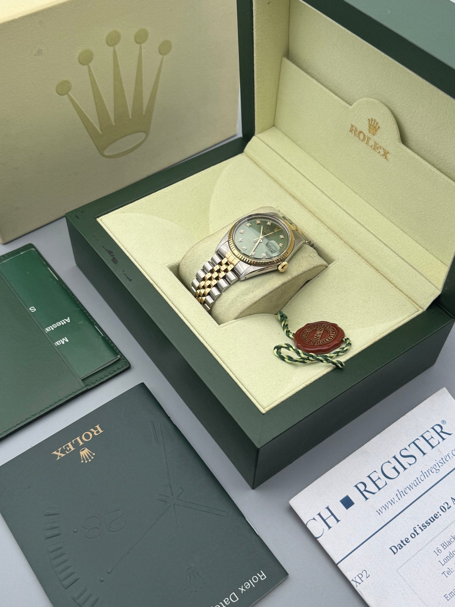 DateJust 36mm | Olive Diamond Dial - Gla Jeweller