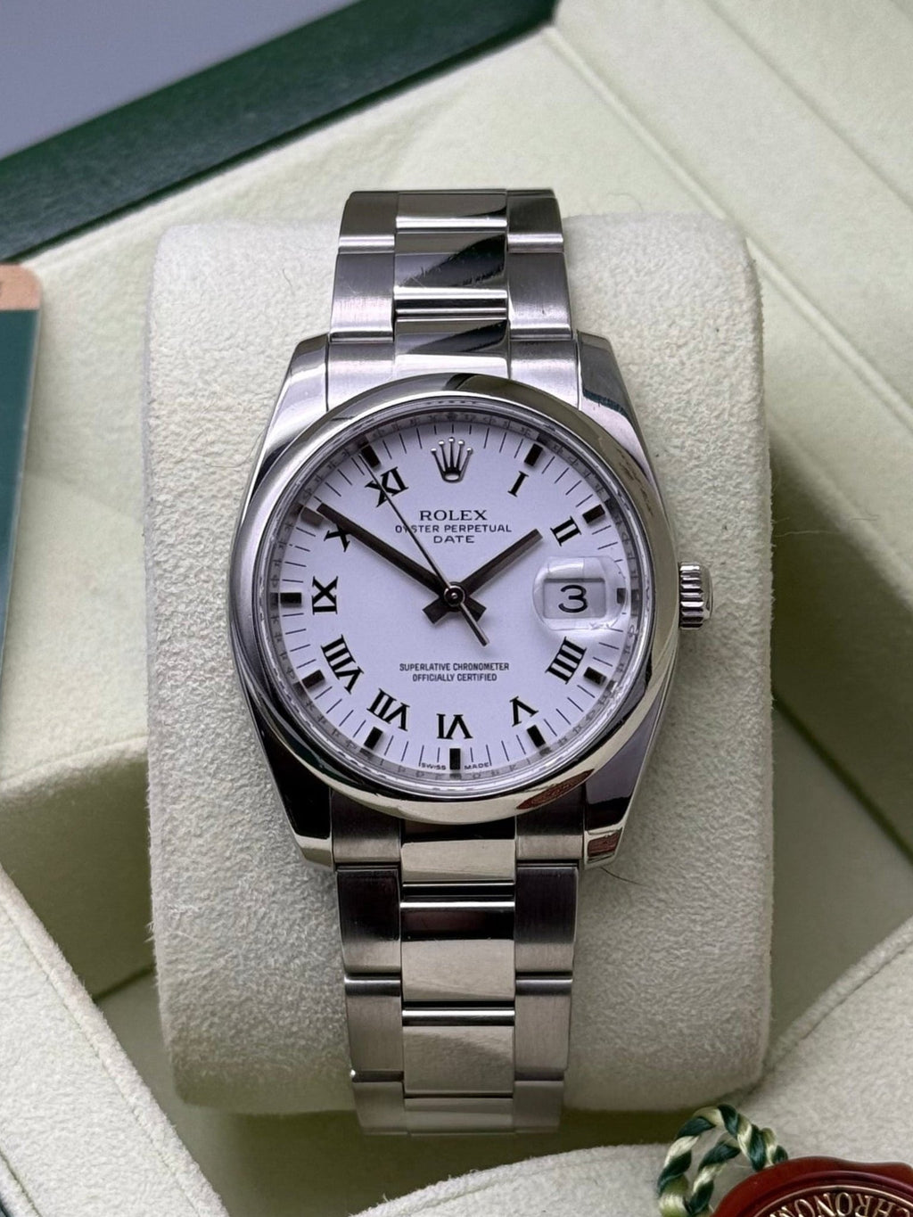 Oyster Perpetual Date 34mm | White Roman Dial - Gla Jeweller