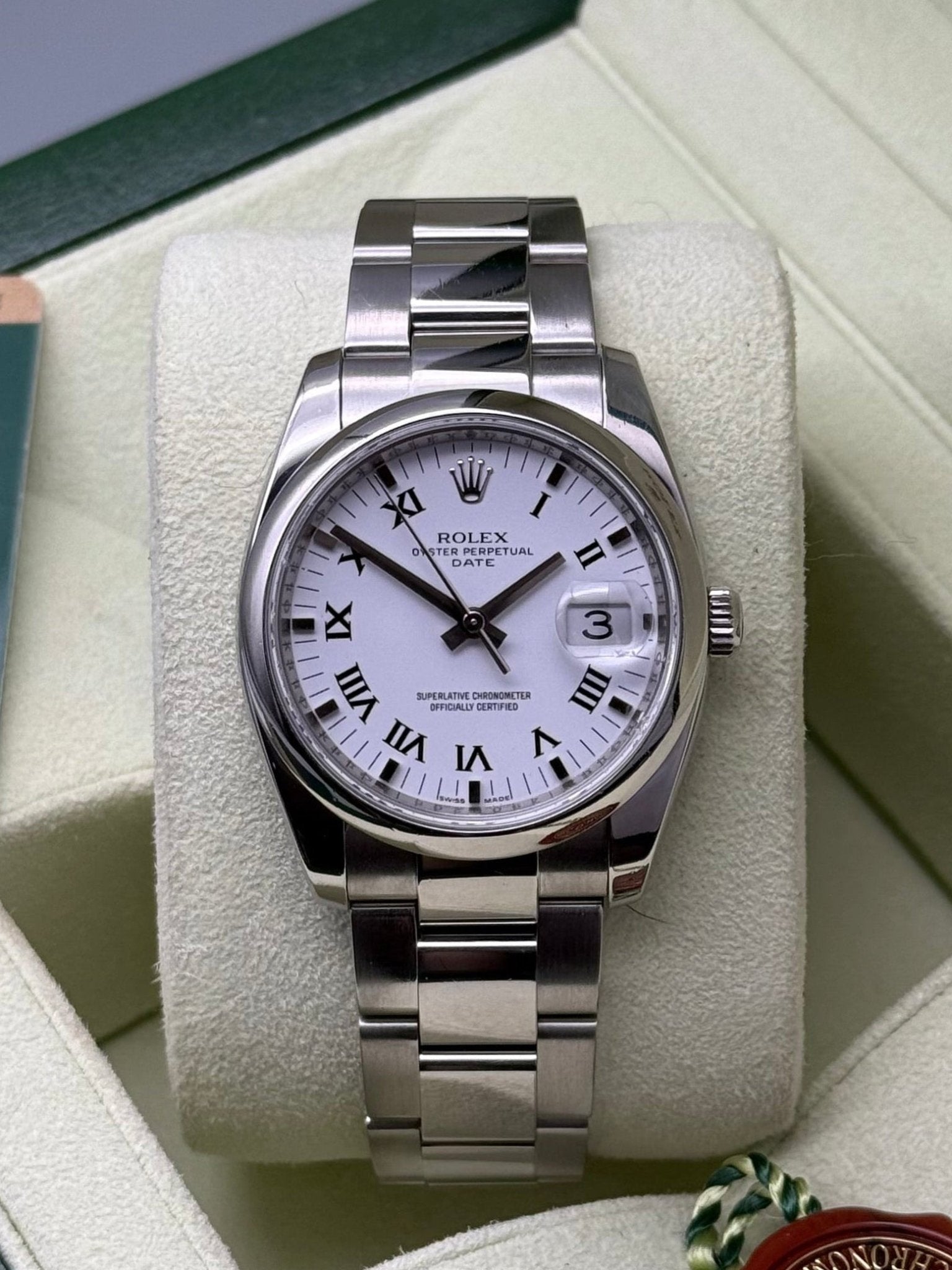 Oyster Perpetual Date 34mm | White Roman Dial - Gla Jeweller