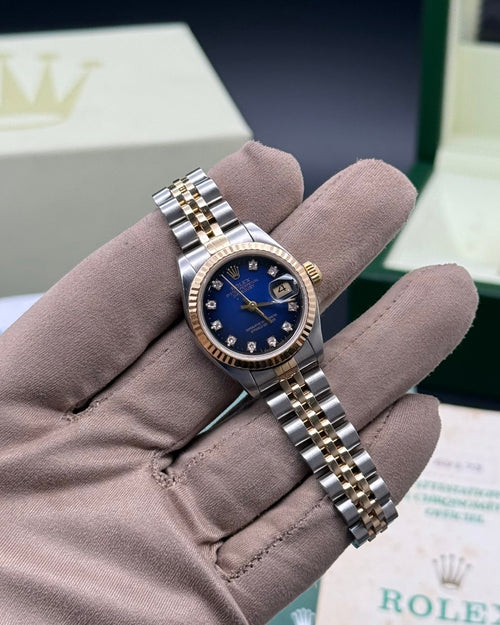 Rolex DateJust 26mm Blue Vignette Diamond Dial - Gla Jeweller
