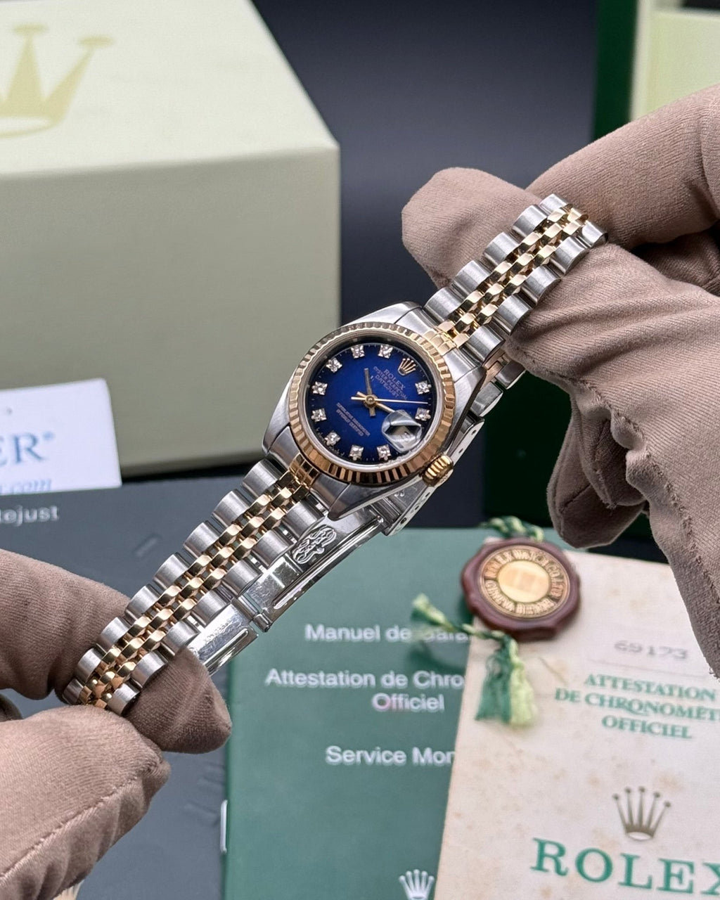 Rolex DateJust 26mm Blue Vignette Diamond Dial - Gla Jeweller