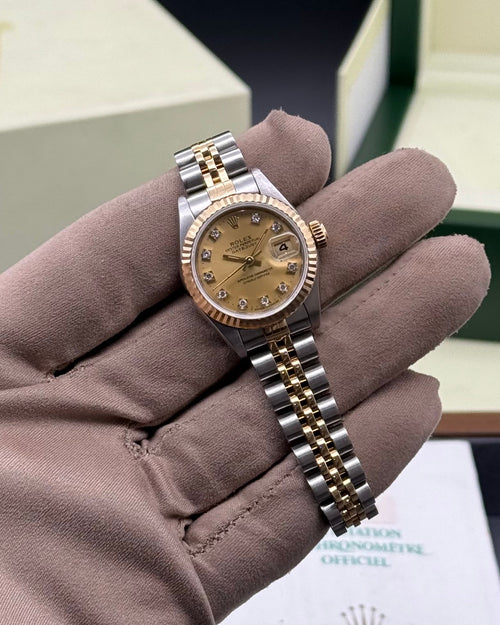 Rolex DateJust 26mm Champagne Diamond Dial - Gla Jeweller