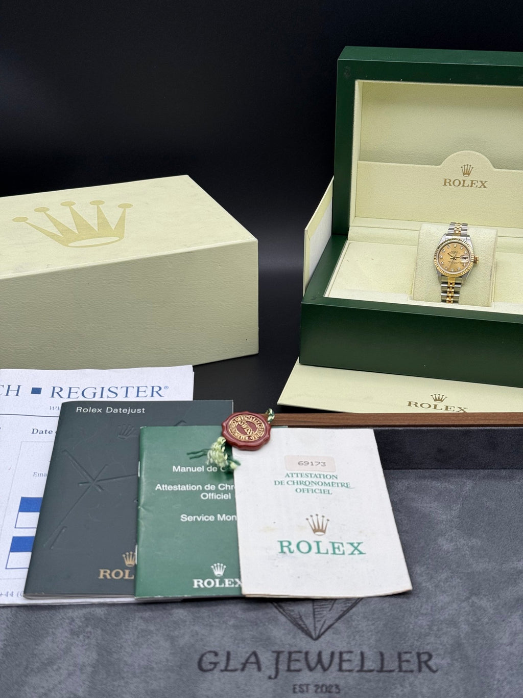 Rolex DateJust 26mm Champagne Diamond Dial - Gla Jeweller