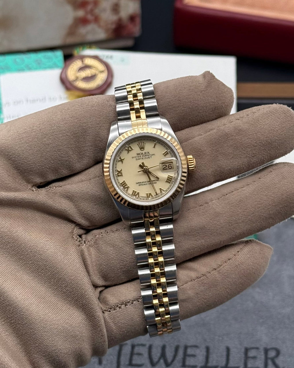 Rolex DateJust 26mm Ivory Roman Dial - Gla Jeweller