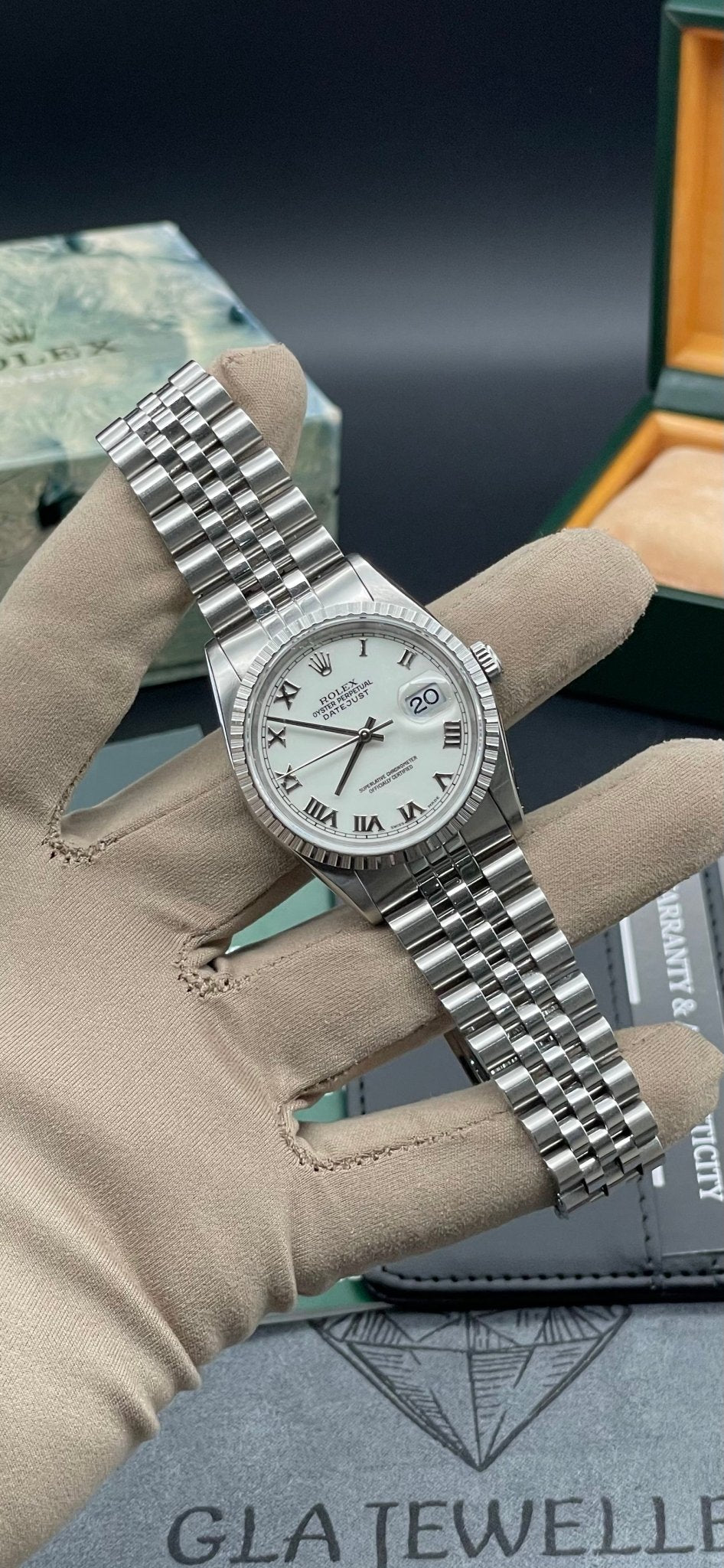 Rolex DateJust 36 White Roman Dial - Gla Jeweller