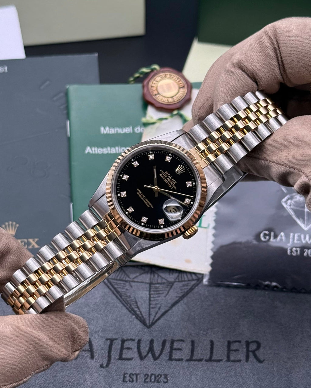 Rolex DateJust 36mm Black Diamond Dial - Gla Jeweller
