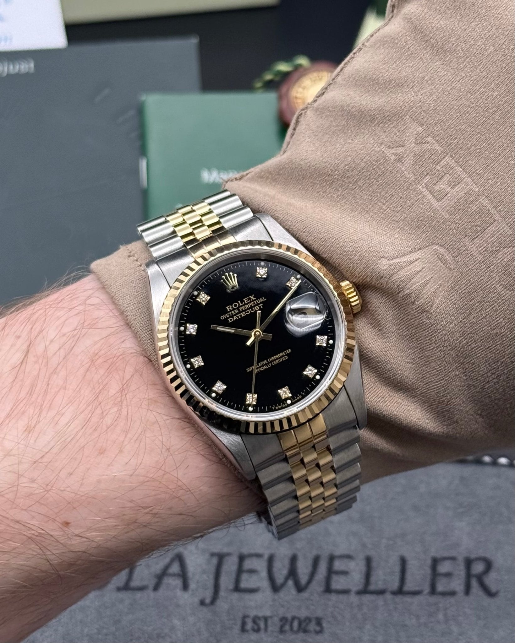 Rolex DateJust 36mm Black Diamond Dial - Gla Jeweller