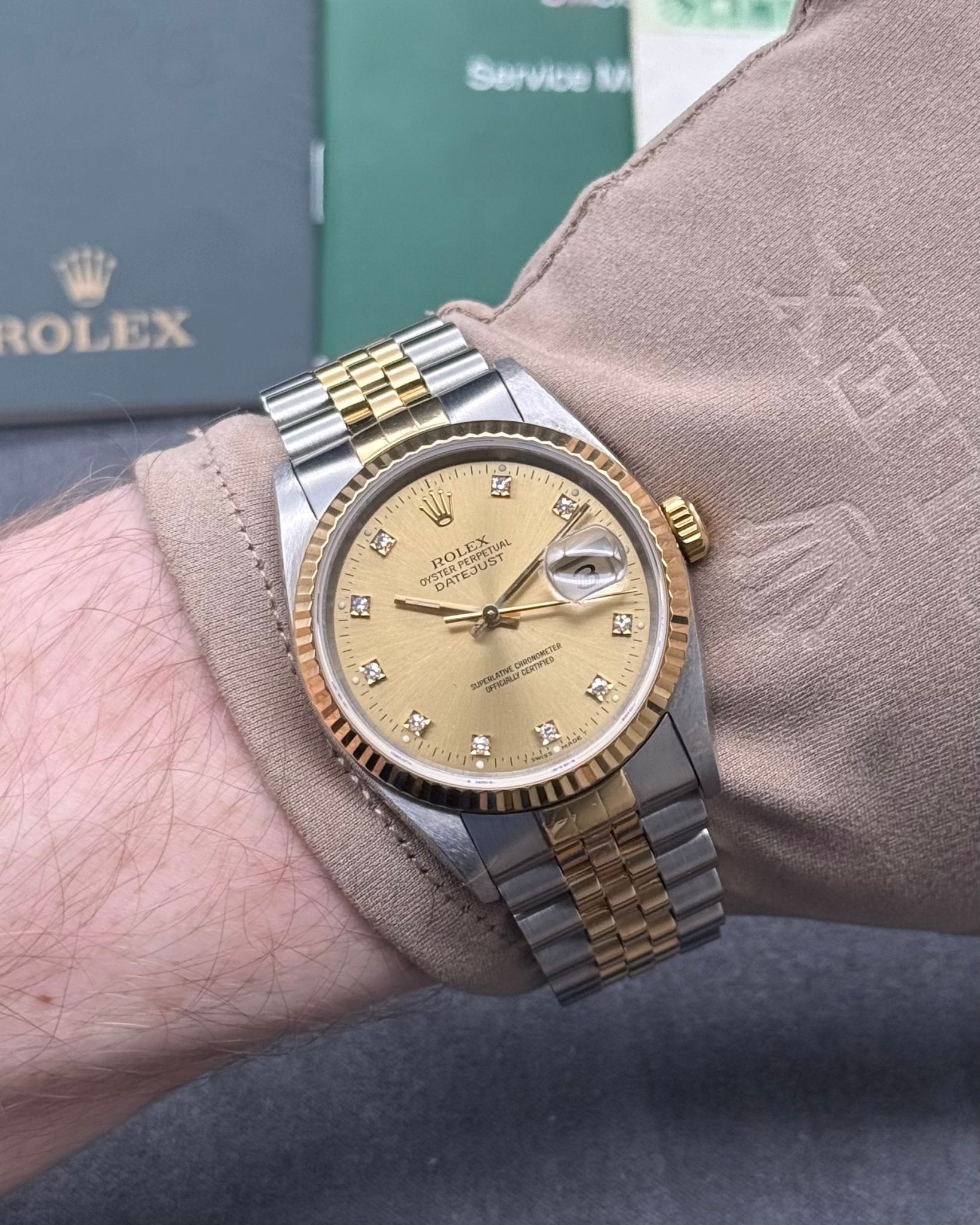 Rolex DateJust 36mm Champagne Diamond Dial - Gla Jeweller