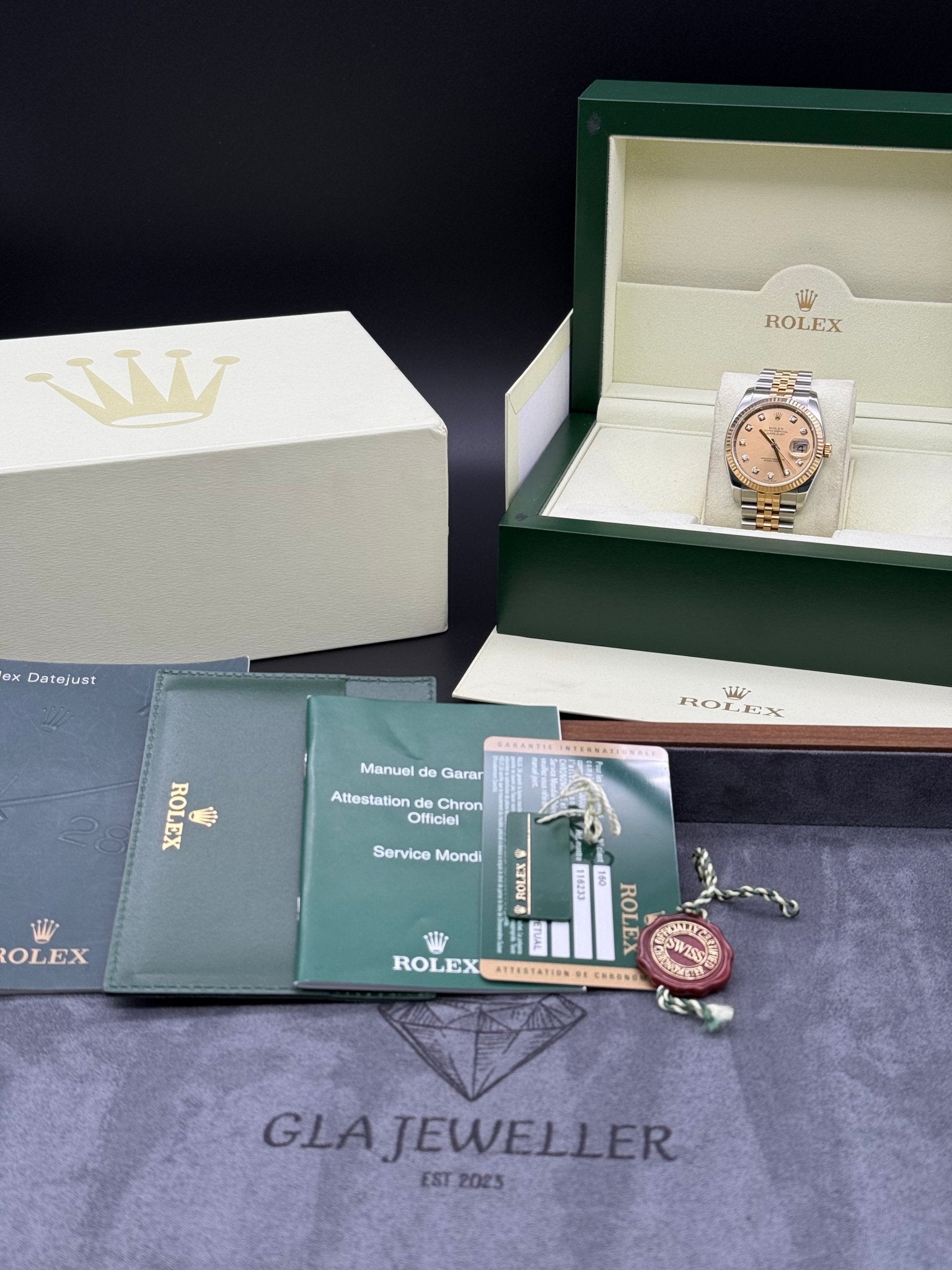 Rolex DateJust 36mm Champagne Diamond Dial - Gla Jeweller