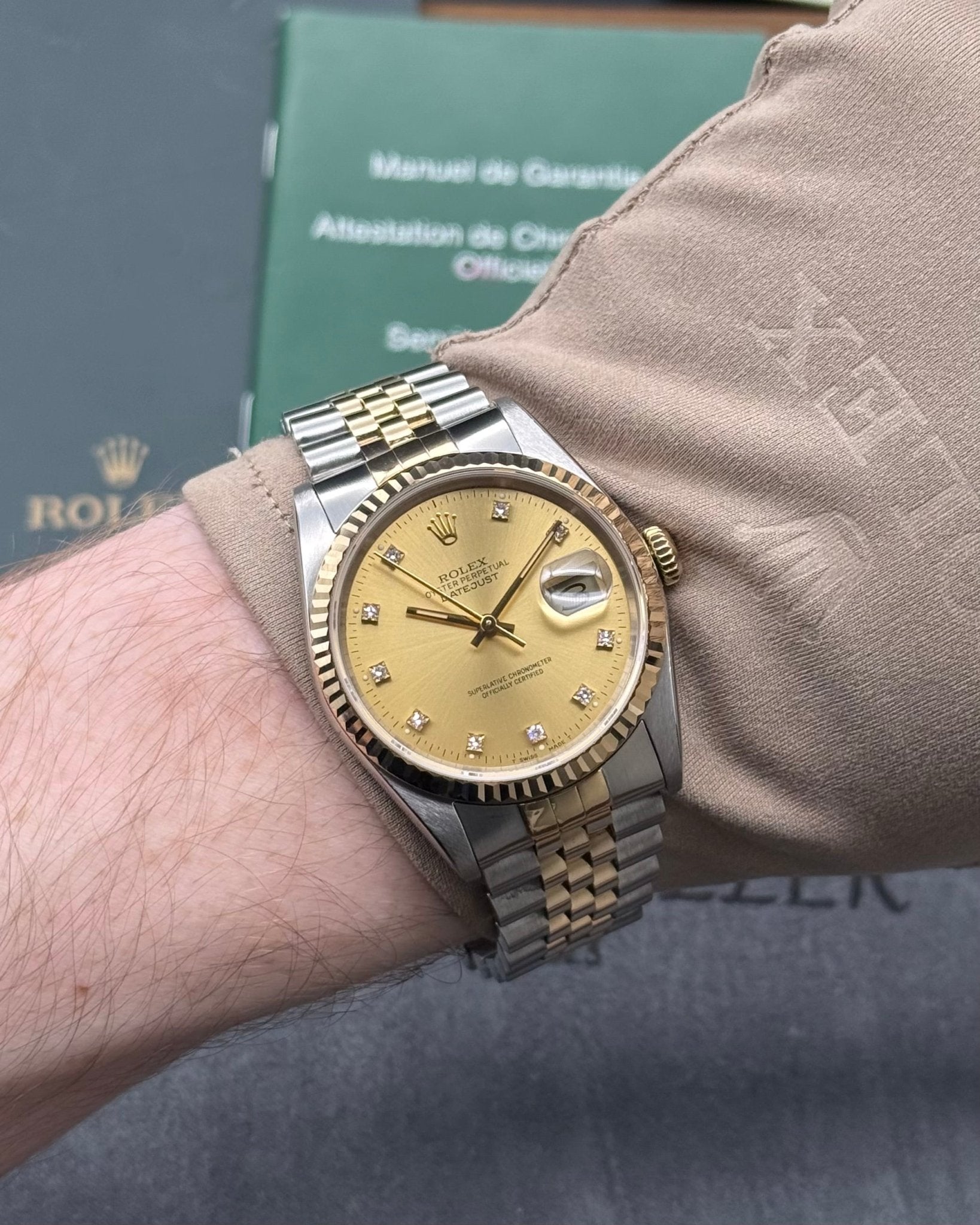 Rolex DateJust 36mm Champagne Diamond Dial - Gla Jeweller