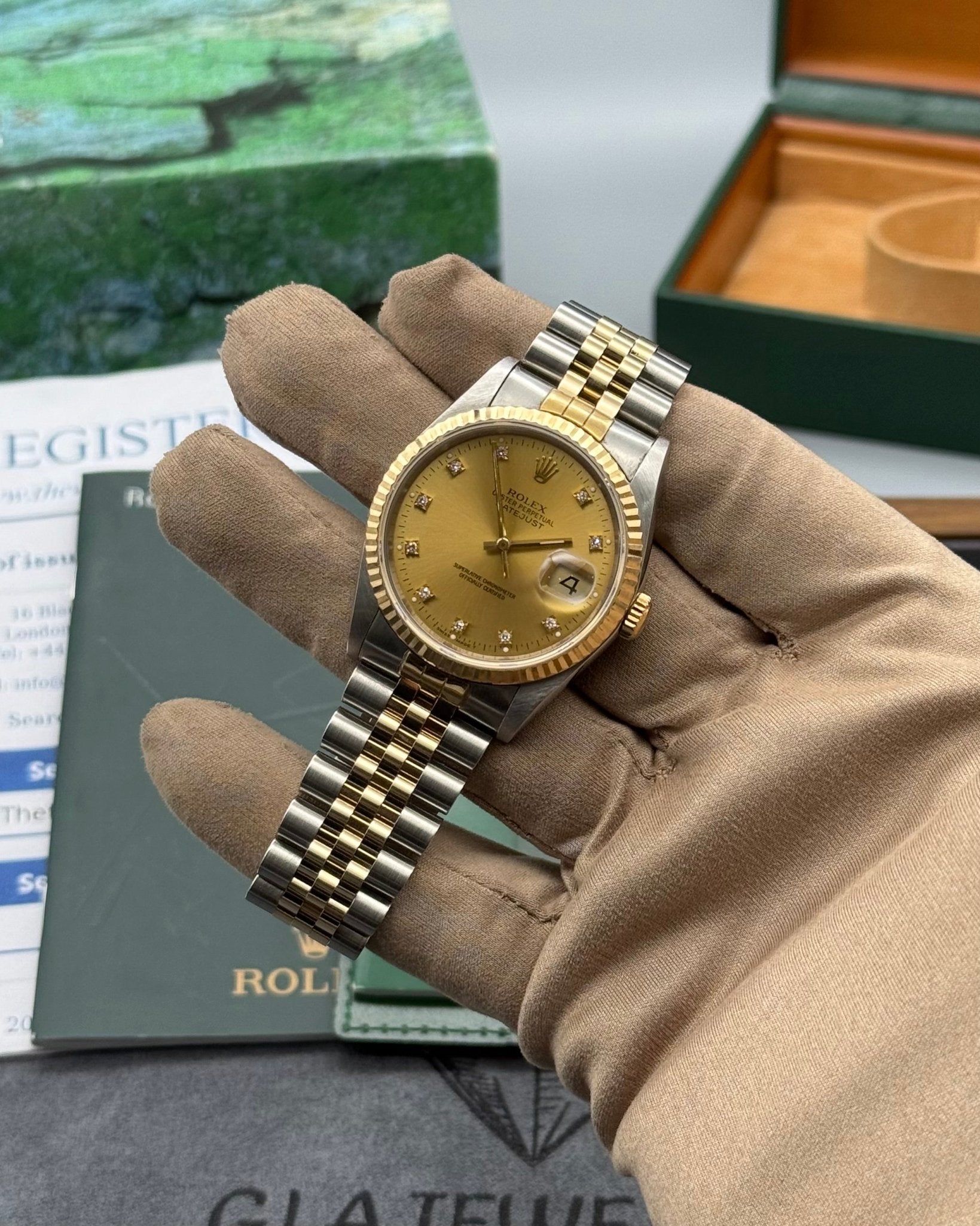 Rolex DateJust 36mm Champagne Diamond Dial - Gla Jeweller