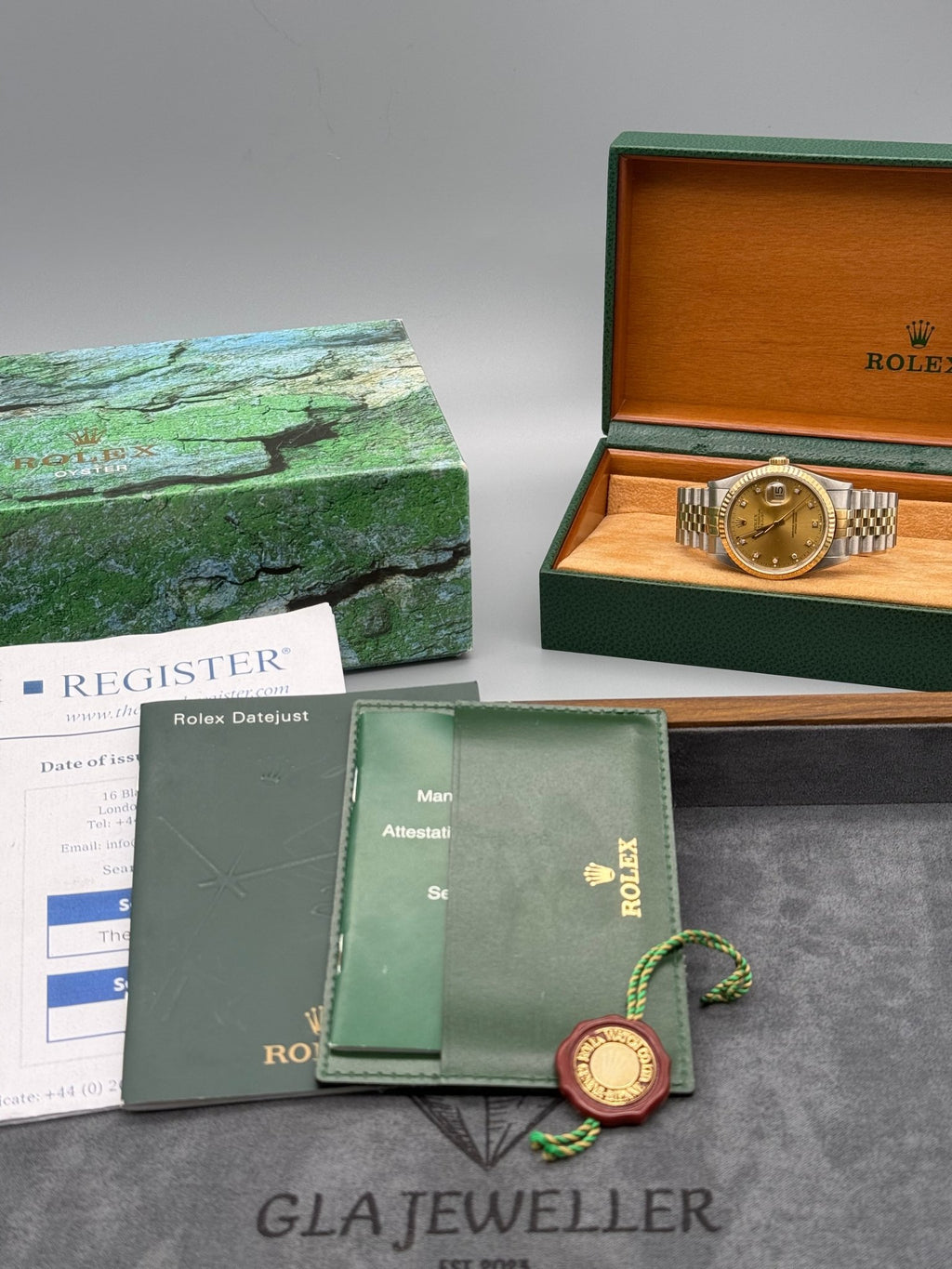 Rolex DateJust 36mm Champagne Diamond Dial - Gla Jeweller