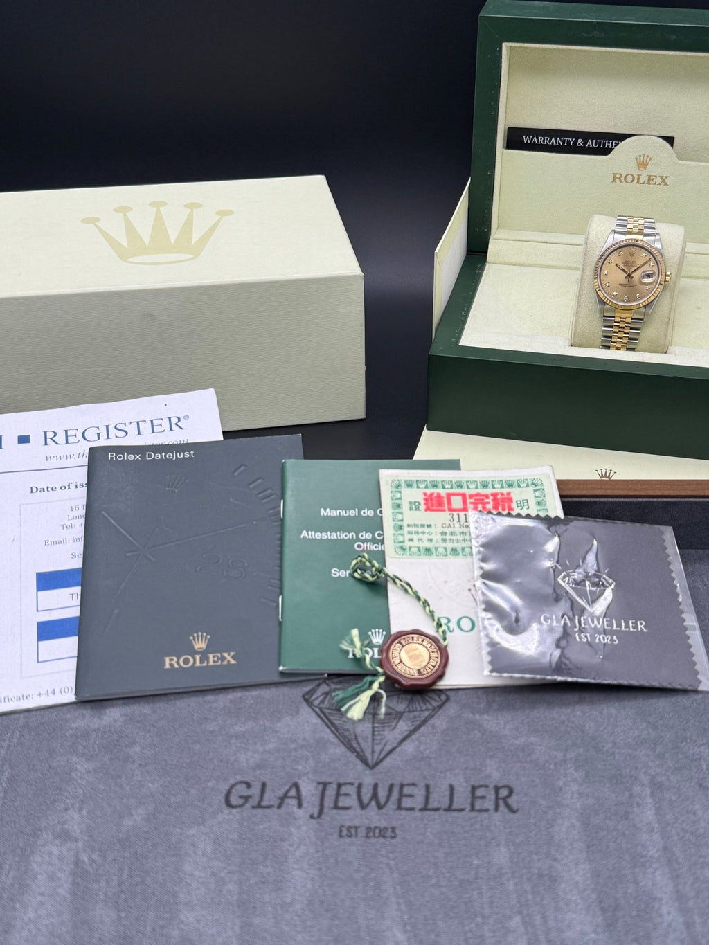 Rolex DateJust 36mm Champagne Diamond Dial - Gla Jeweller