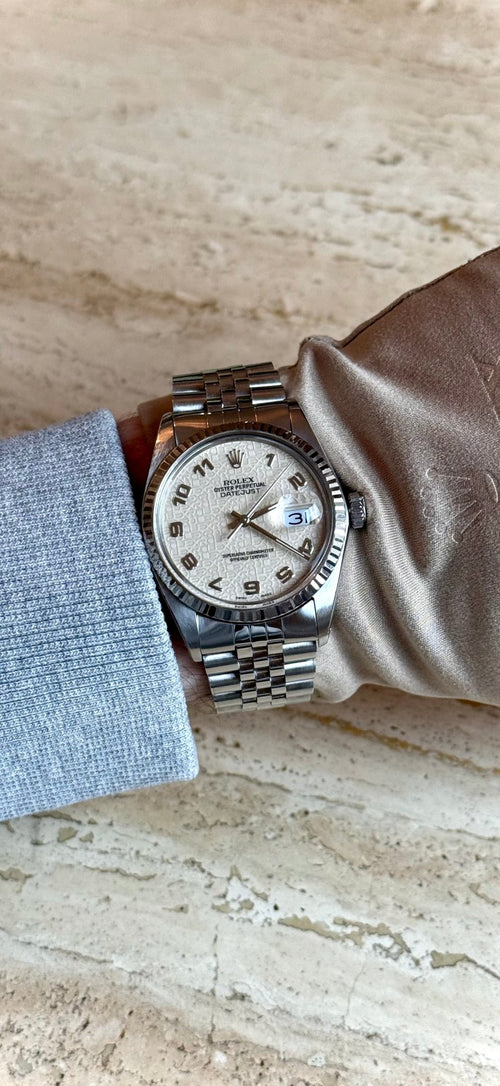 Rolex DateJust 36mm Cream Arabic Jubilee Dial - Gla Jeweller