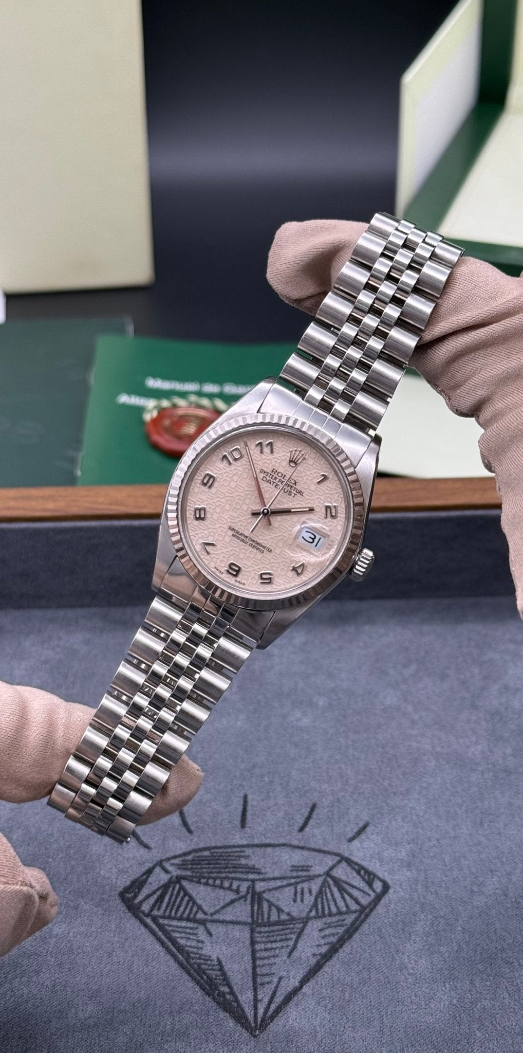 Rolex DateJust 36mm Cream Arabic Jubilee Dial - Gla Jeweller