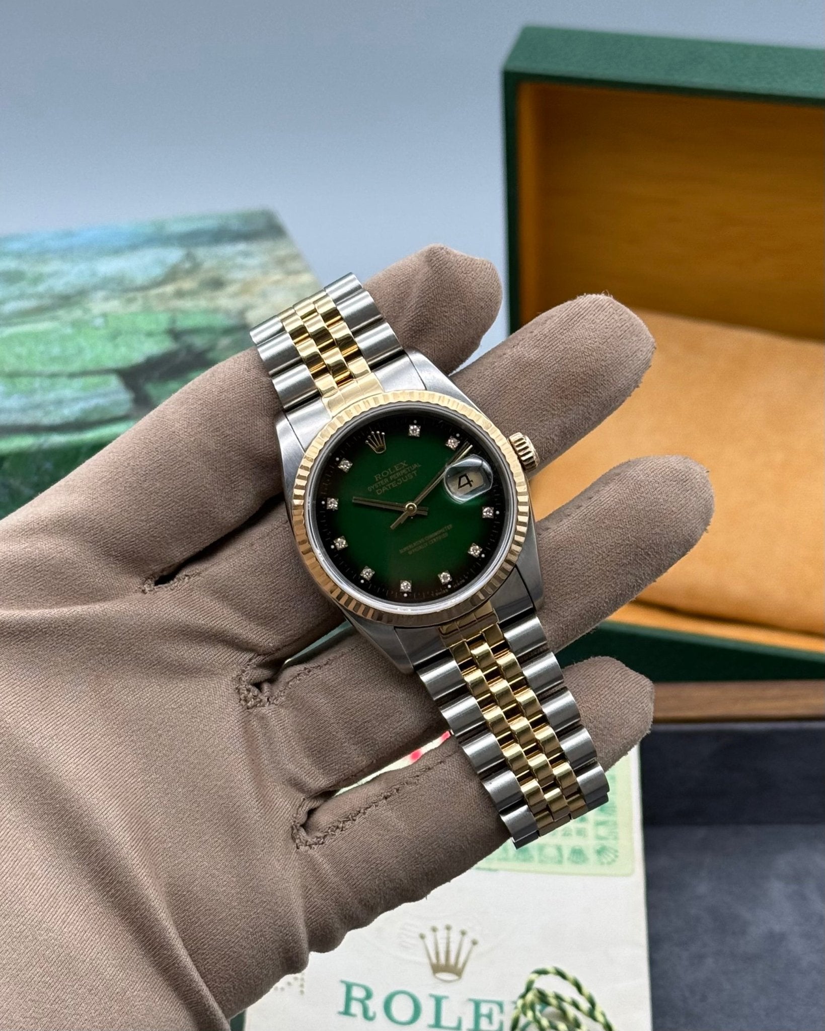Rolex DateJust 36mm Green Vignette Diamond Dial - Gla Jeweller