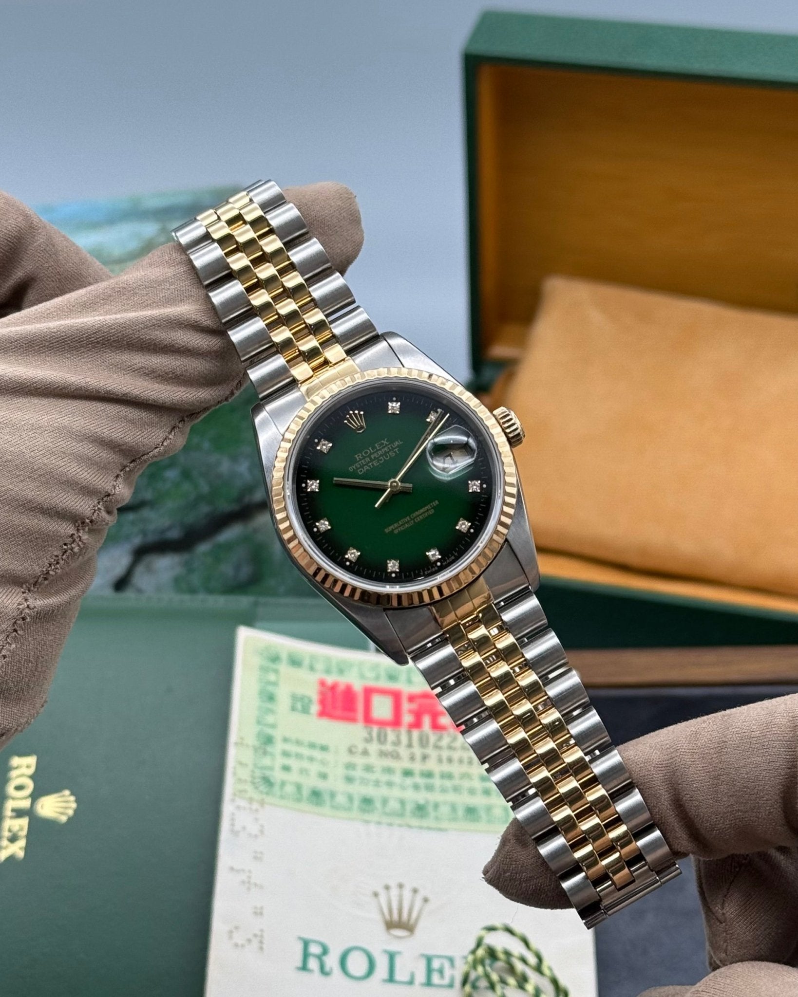 Rolex DateJust 36mm Green Vignette Diamond Dial - Gla Jeweller