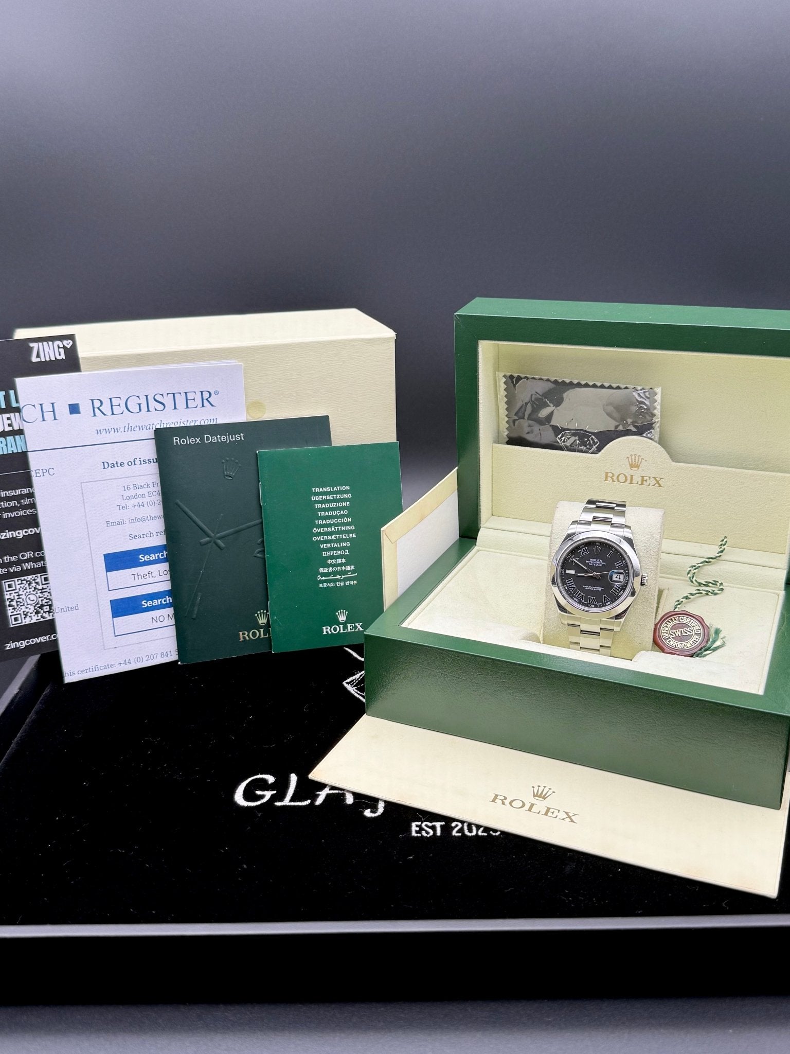 Rolex DateJust II 41mm | Black Roman Dial - Gla Jeweller
