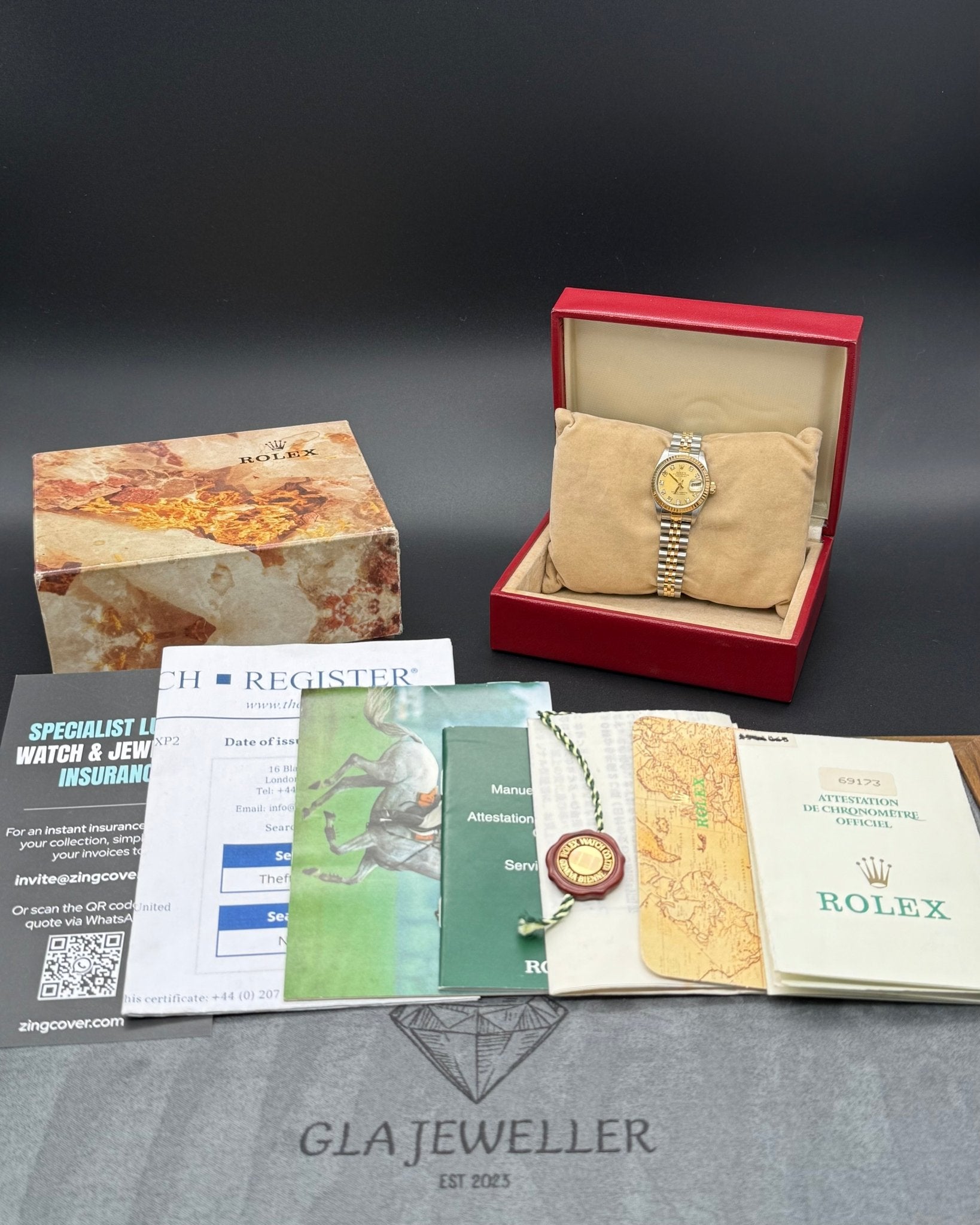 Rolex Ladies Datejust 26mm Champagne Diamond Dial - Gla Jeweller