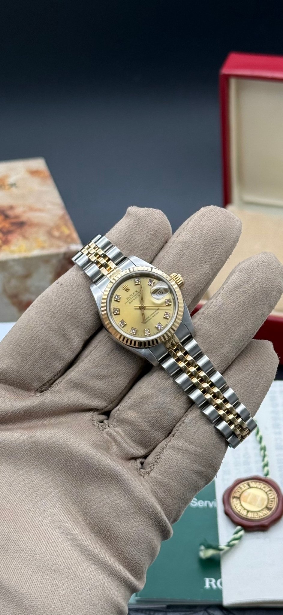 Rolex Ladies Datejust 26mm Champagne Diamond Dial - Gla Jeweller