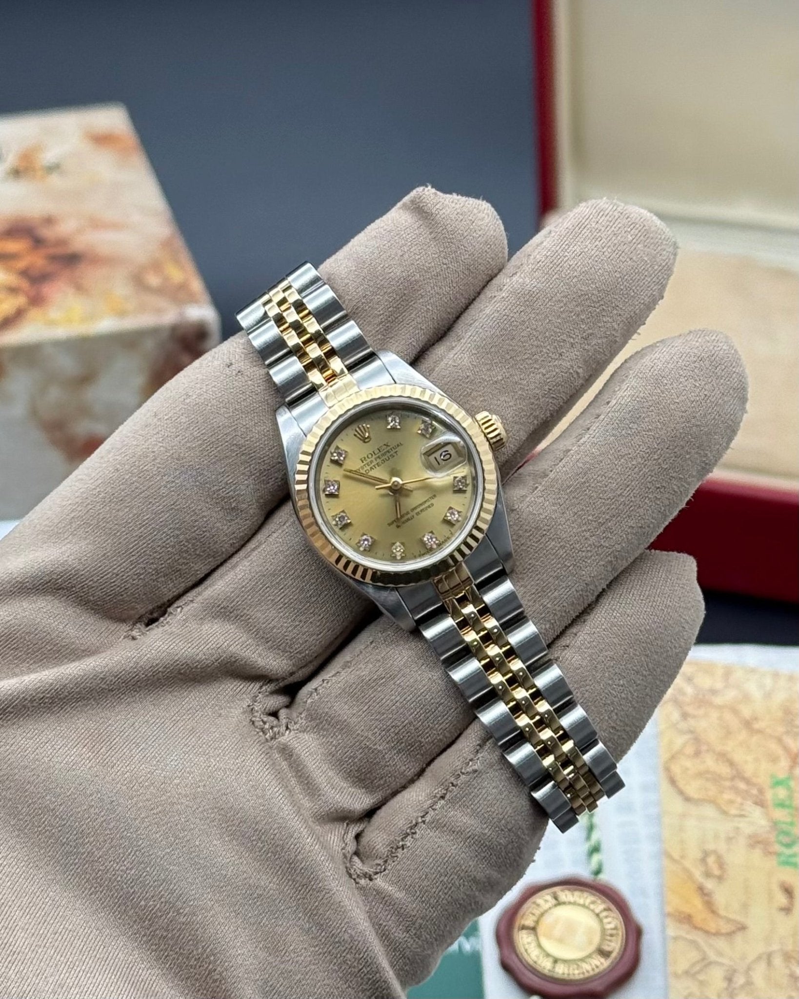 Rolex Ladies Datejust 26mm Champagne Diamond Dial - Gla Jeweller