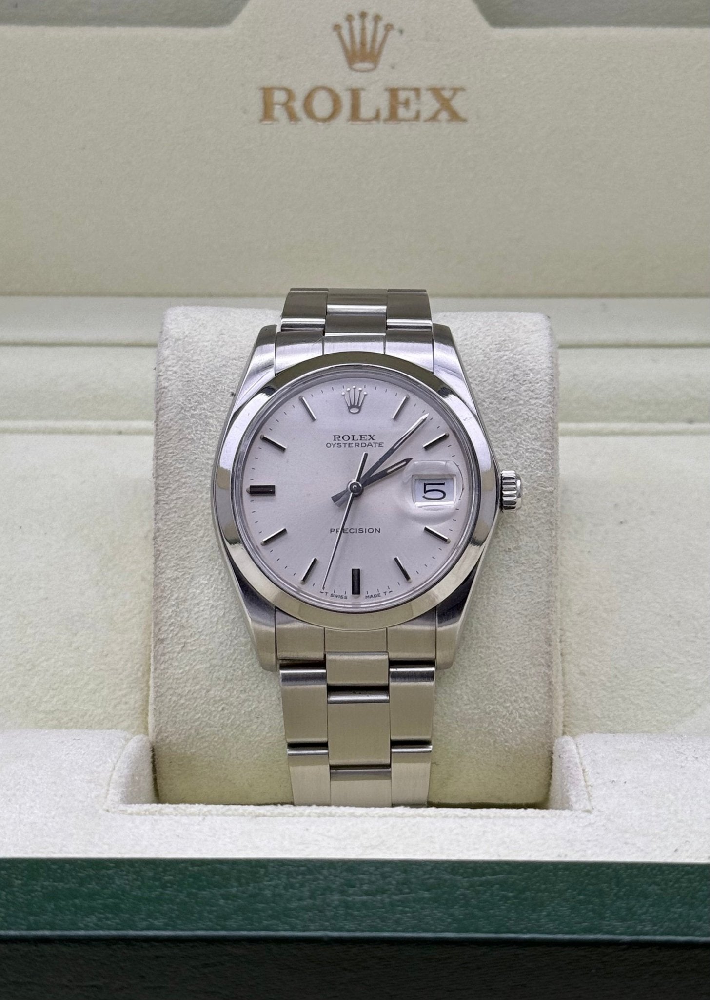 Rolex Oyster - date Precision 34mm | Silver Dial - Gla Jeweller