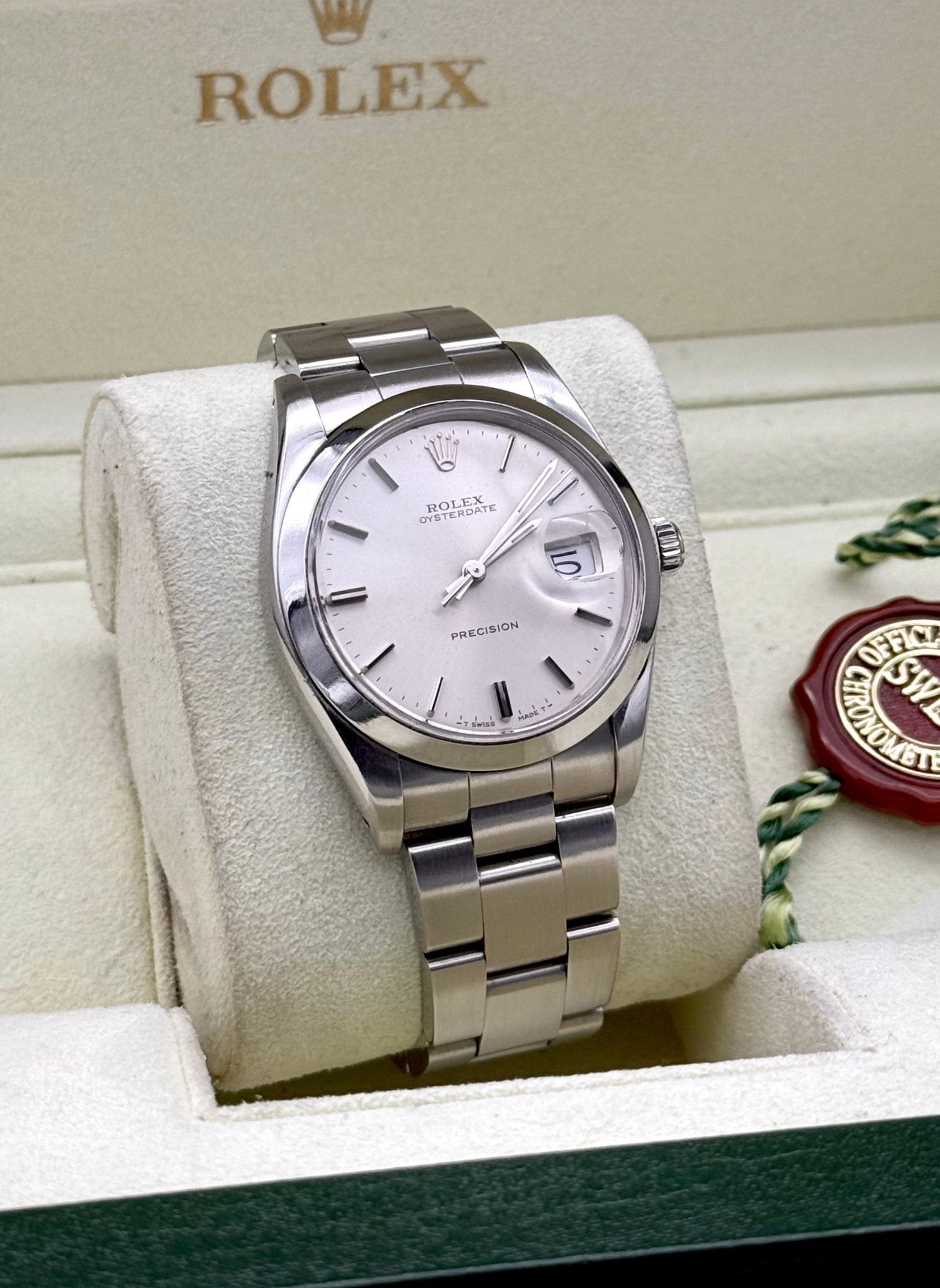 Rolex Oyster - date Precision 34mm | Silver Dial - Gla Jeweller