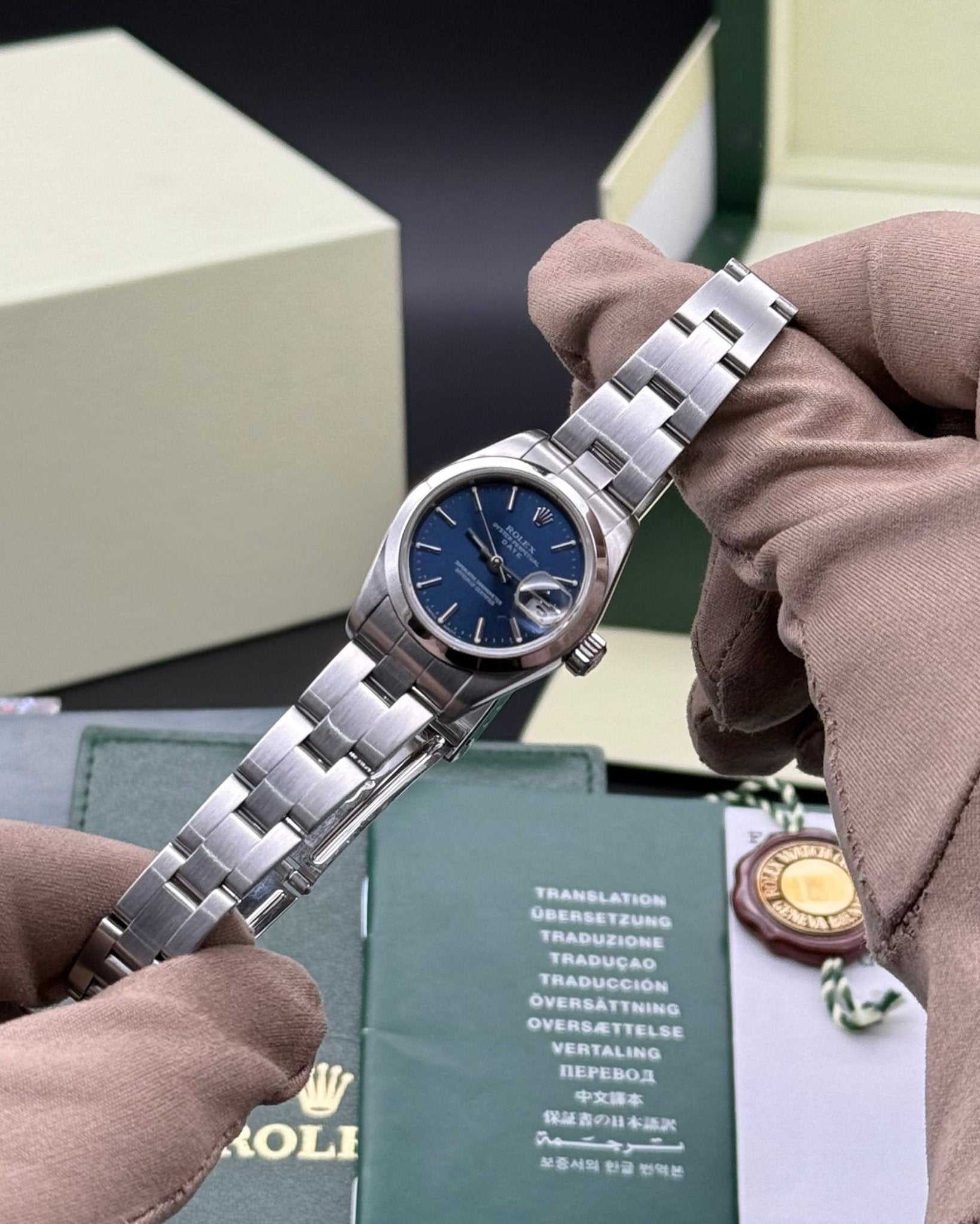 Rolex Oyster Perpetual 26mm Blue Stick Dial - Gla Jeweller