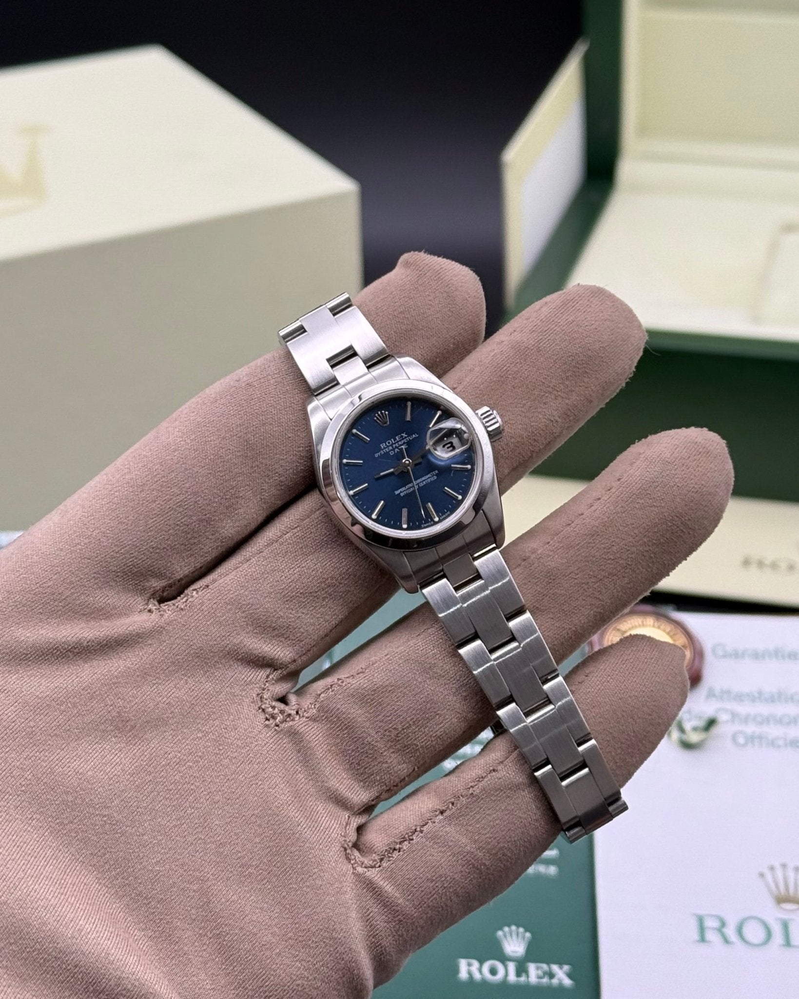 Rolex Oyster Perpetual 26mm Blue Stick Dial - Gla Jeweller